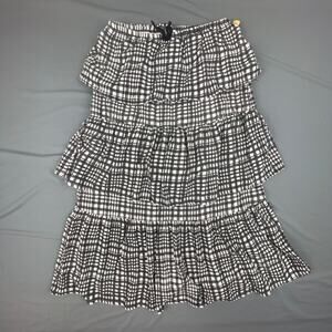 Harajuku Mini Tiered Skirt XL 14/16 Black White Ruffle Checkered